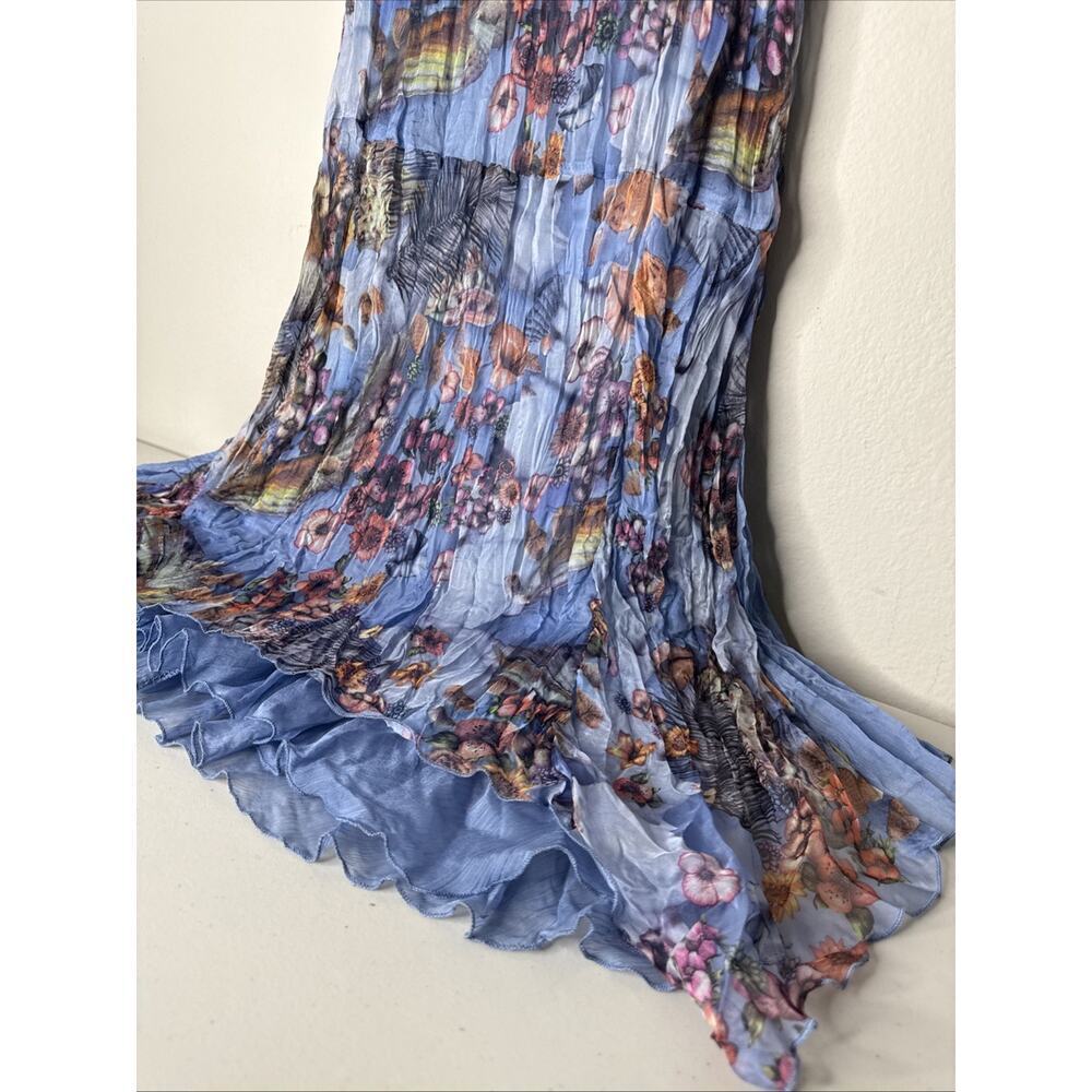 Pretty Angel Vtg Y2K Silk Mesh Fairy Ethereal Mini Dress Tunic Top Purple Blue M - Picture 6 of 9